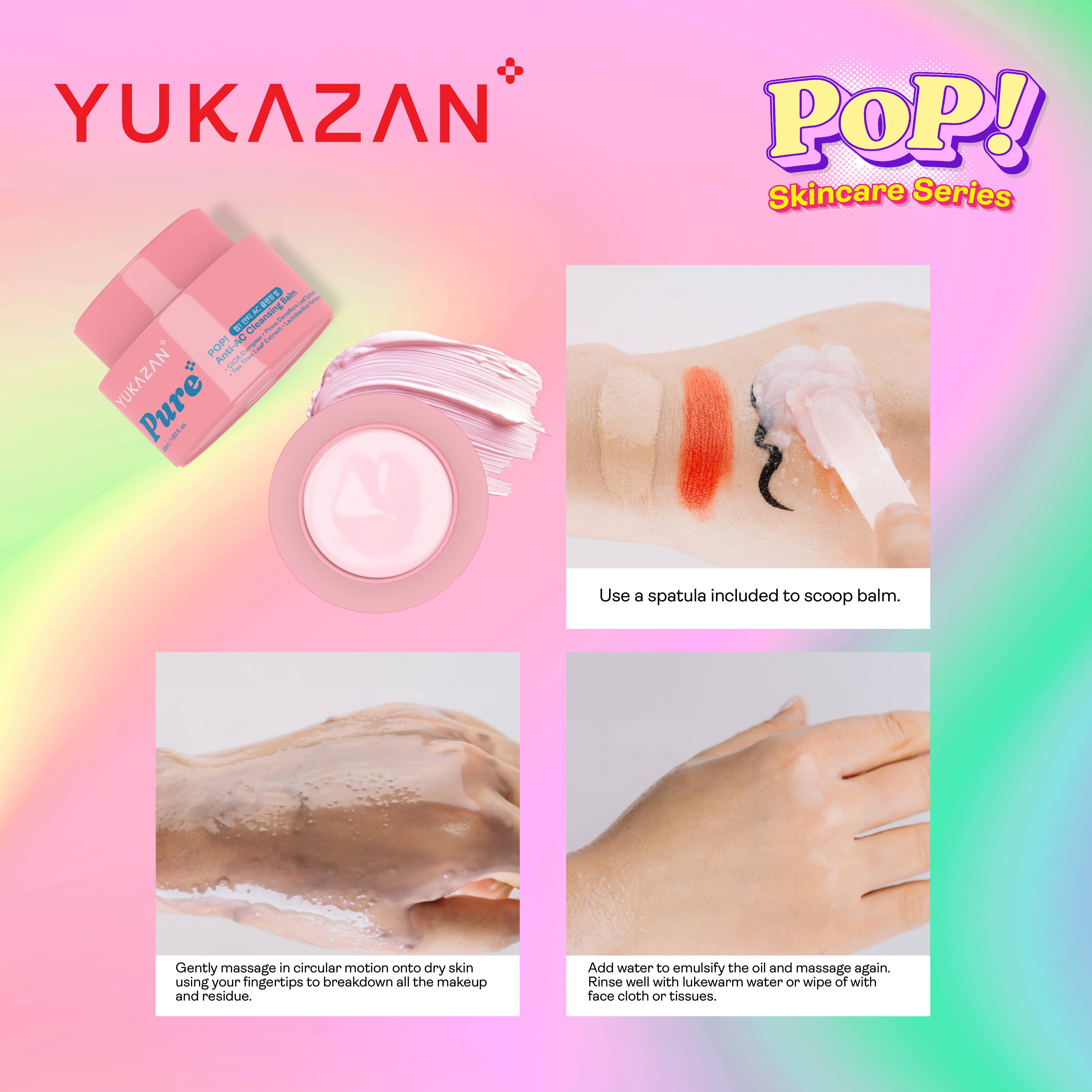 Yukazan POP! Pure Anti Acne Cleansing Balm Make Up Remover 50ml / Remove Waterproof Make Up / Cleanser