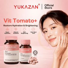 Yukazan Vit Tomato+ Brightening Supplement - Collagen, White Tomato, Oryza Ceramide Chewable Tablet - Oral Sunblock (30's)