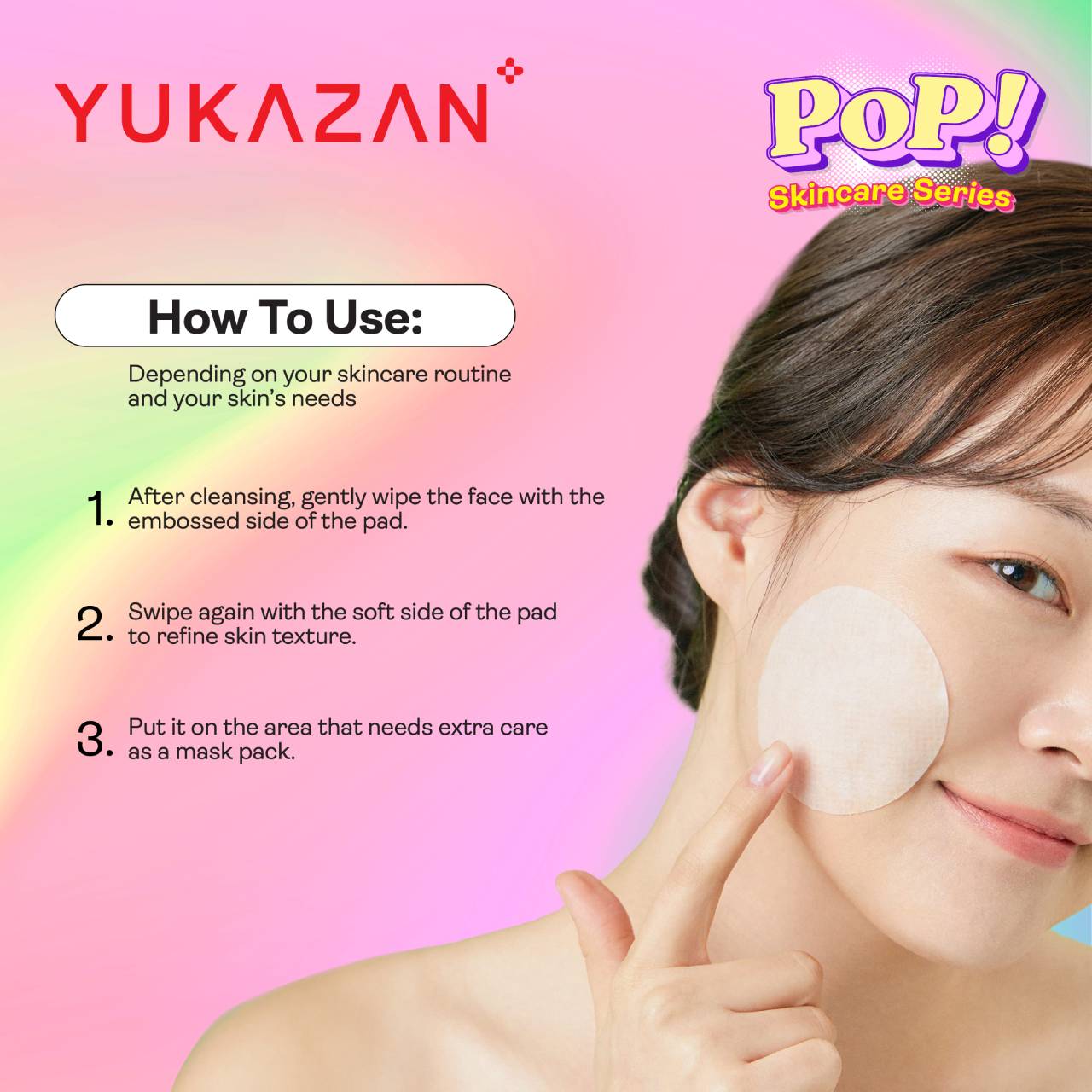 Yukazan POP! Aqua Shot Hydrating Toner Pad 60's - Soothing, Moisturizing, pH Balancing - Skincare, Face