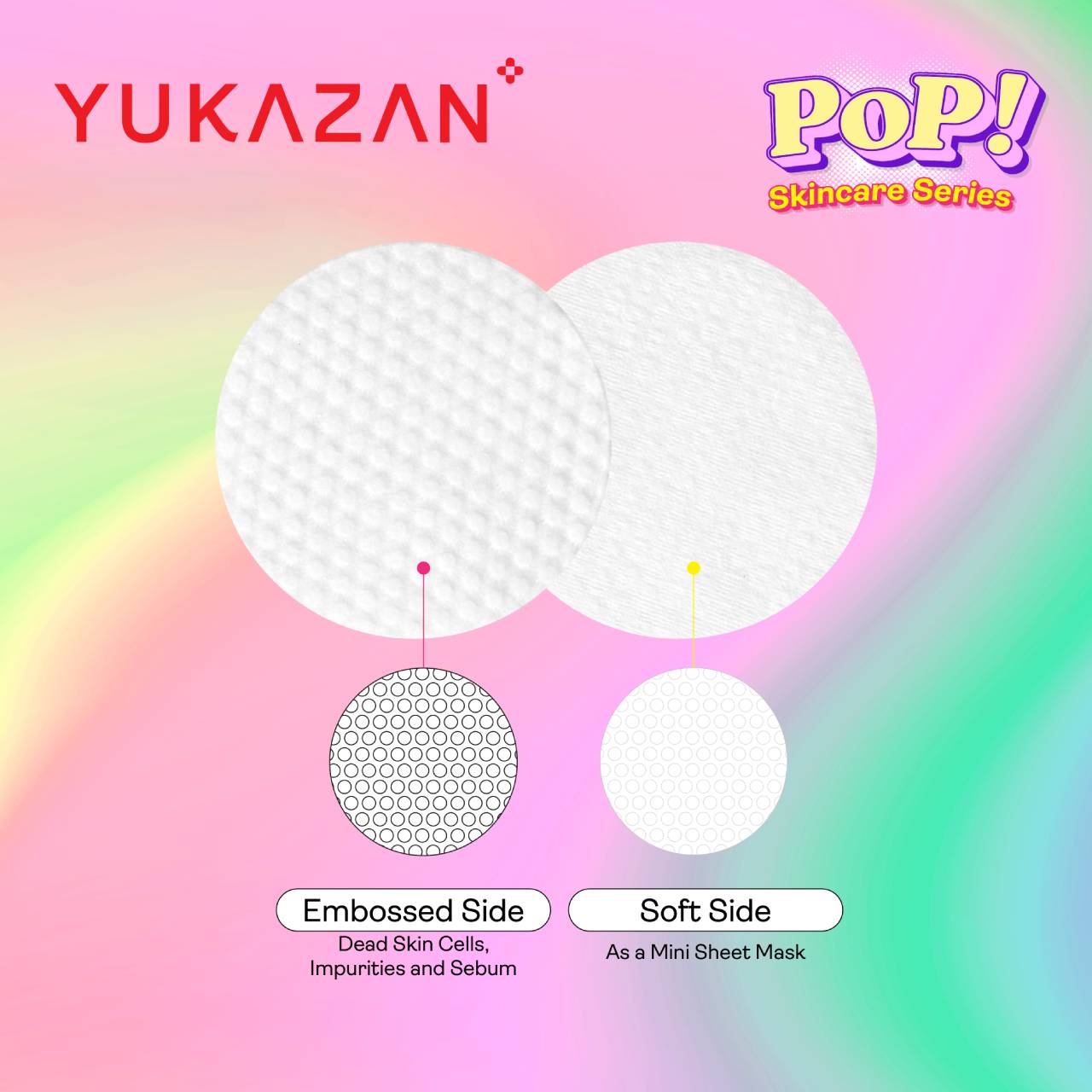 Yukazan POP! No Spots Anti-Acne Toner Pad 60'S / Soothing / Sebum control / pH Balancing / Skin care / Face