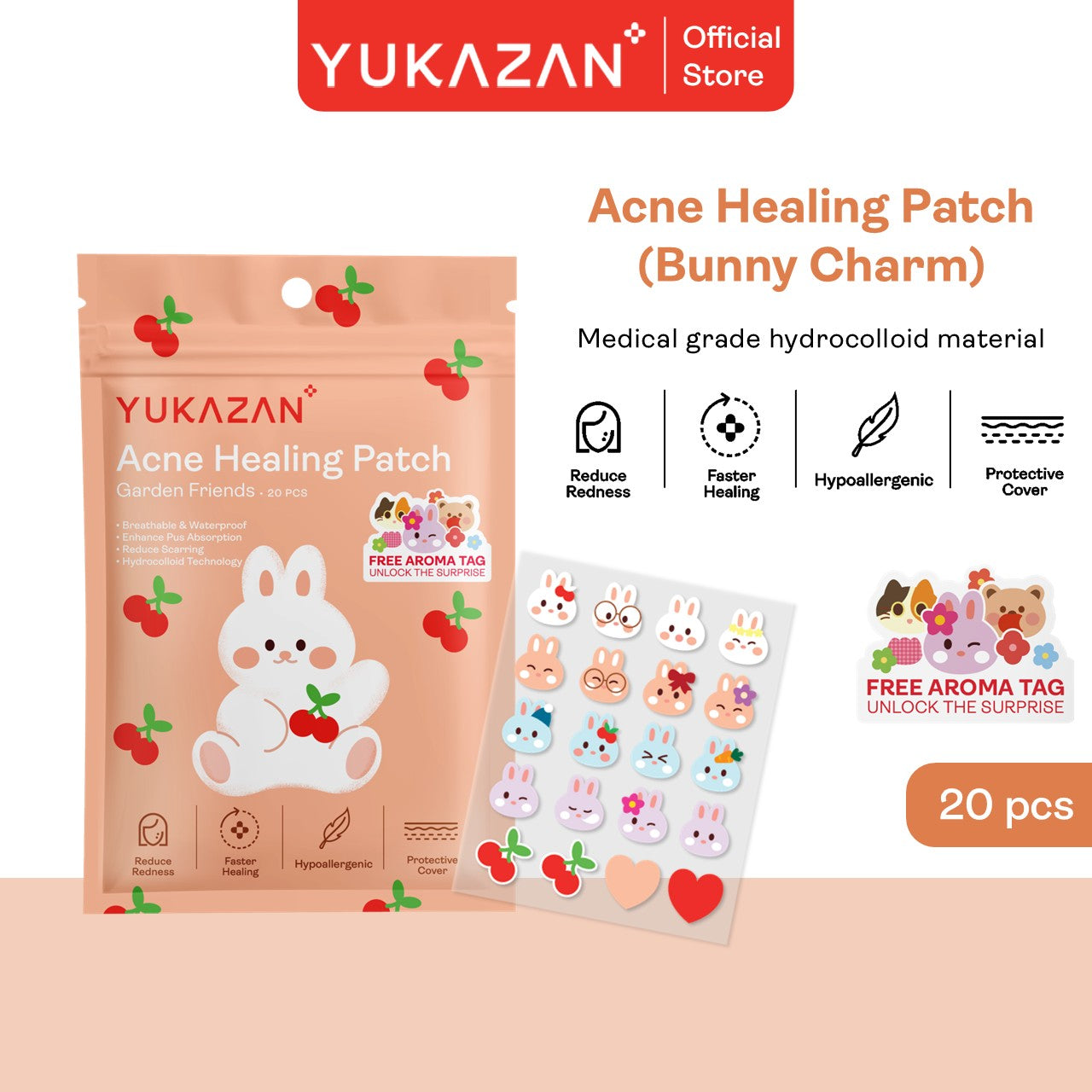 Yukazan Hydrocolloid Acne Healing Patch 20's