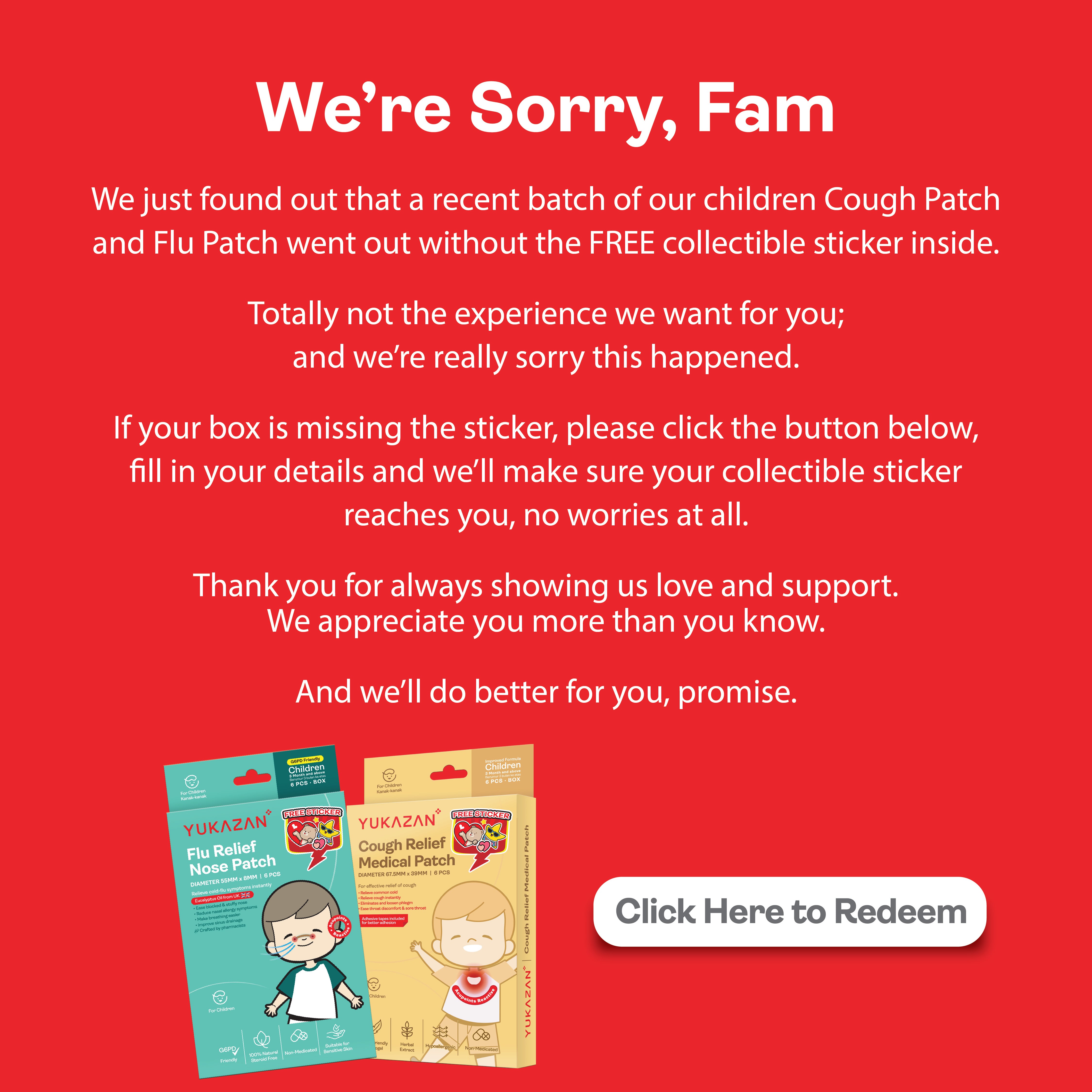 Yukazan Children Flu Relief Nose Patch 6'S