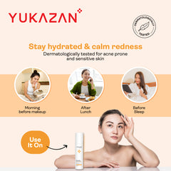 Yukazan Derma Rose Water Soothing Mist 120ml Dermatologically Tested for Acne Sensitive Skin