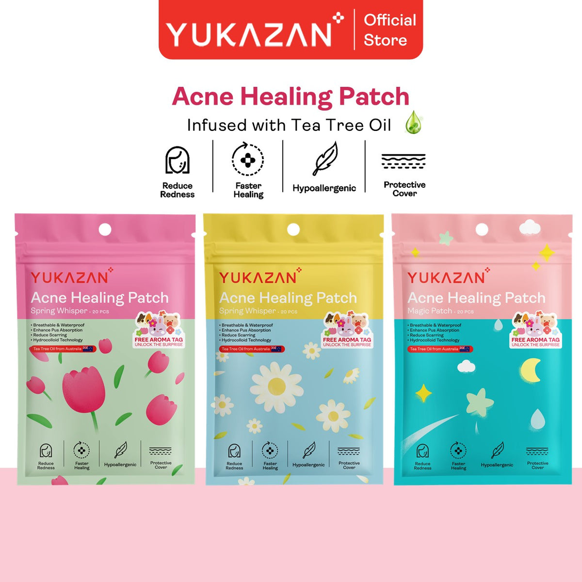 Yukazan Hydrocolloid Acne Healing Patch 20's