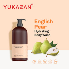 Yukazan English Pear Body Wash 1000ml Body Shower Foam / Antibacterial and Alcohol Free / Body Shampoo - Yukazan Official Store